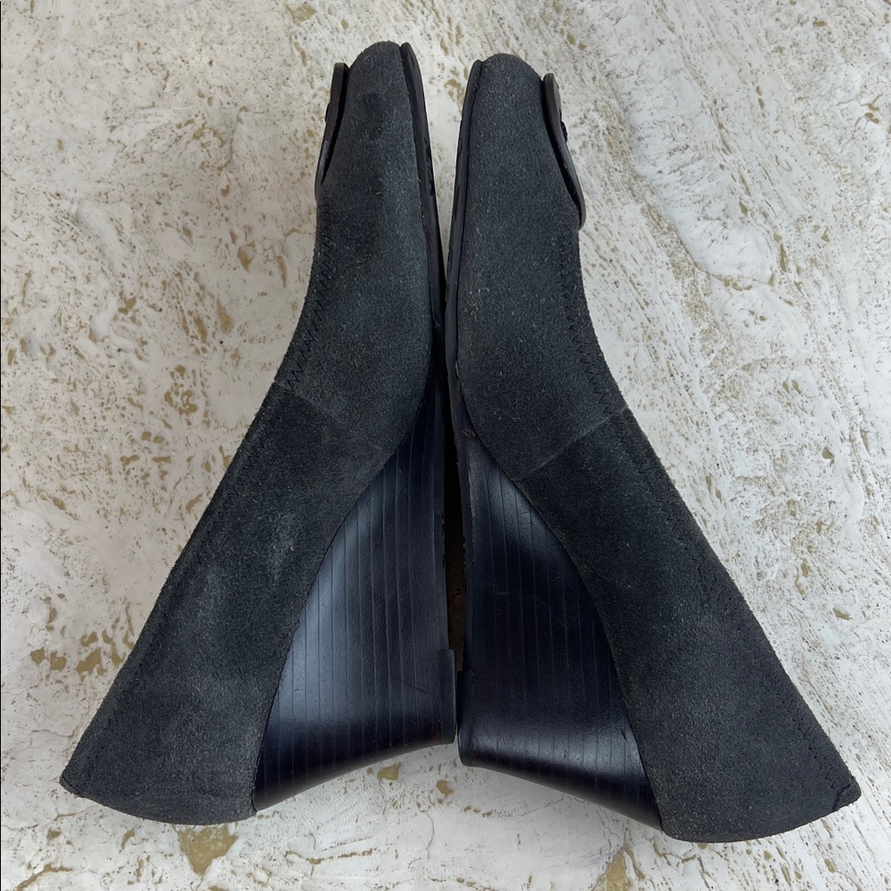 Tory Burch SALLY-SPLIT SUEDE women’s size 8 made in Brazil wedge classic office - Picture 6 of 13